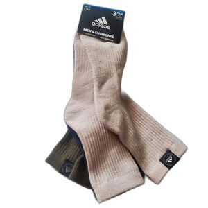 3-pair Adidas Men's Cushioned Arch Compression AEROREADY High Quarter Socks